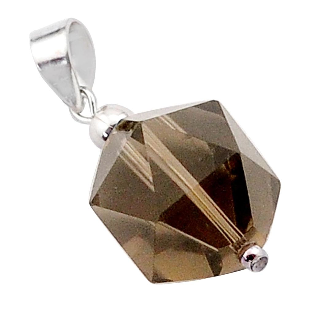 13.60cts brown smoky topaz 925 sterling silver pendant jewelry c27561