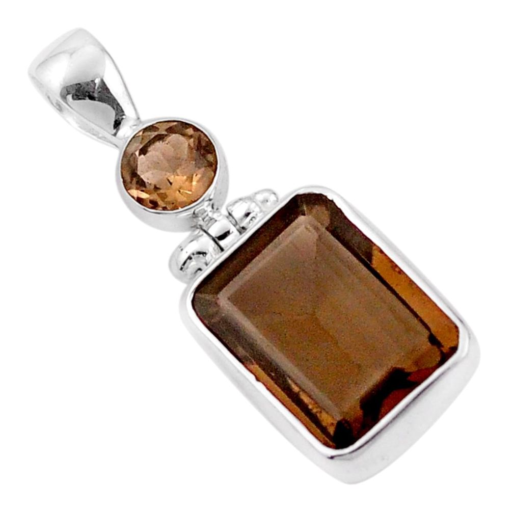 10.63cts brown smoky topaz 925 sterling silver pendant jewelry u2701