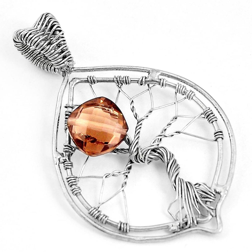 oky topaz 925 sterling silver tree of life pendant p43072