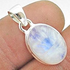 5.74cts carving natural rainbow moonstone 925 sterling silver pendant u22851