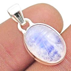 5.83cts carving natural rainbow moonstone 925 sterling silver pendant u22877