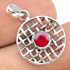 0.78cts circle of life natural red ruby 925 sterling silver pendant u33958