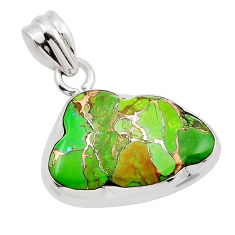 9.74cts clouds green copper turquoise 925 sterling silver pendant jewelry y91469