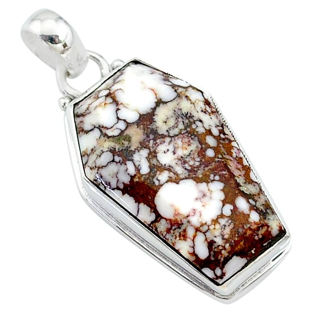 16.65cts coffin natural bronze wild horse magnesite 925 silver pendant t11780