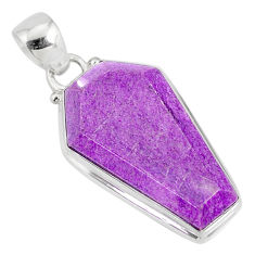 13.22cts coffin natural phosphosiderite (hope stone) 925 silver pendant r78042