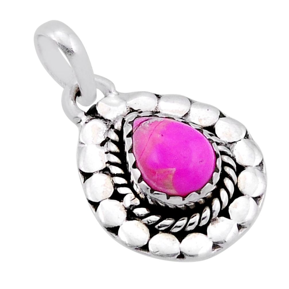 2.23cts cotton candy turquoise pear 925 sterling silver pendant jewelry n44366