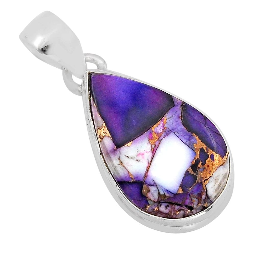 11.69cts dahlia rose violet pear shape 925 sterling silver pendant jewelry n3201