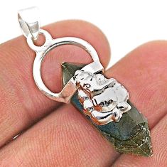 9.88cts double pointer labradorite 925 silver lord ganesha pendant t66932