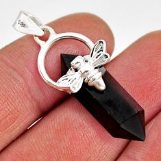 12.17cts double pointer natural black onyx 925 silver honey bee pendant y55424