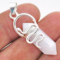 10.69cts double pointer natural rainbow moonstone silver snake pendant t66938