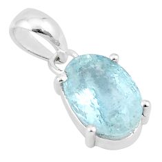 4.65cts faceted blue aquamarine 925 sterling silver pendant jewelry u25814