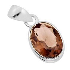 5.96cts faceted brown smoky topaz 925 sterling silver pendant jewelry y80481