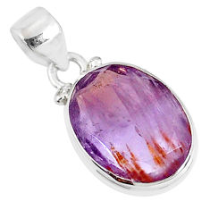 Clearance Sale- 9.07cts faceted cacoxenite super seven (melody stone) 925 silver pendant r76388