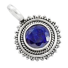 2.74cts faceted natural blue sapphire 925 sterling silver pendant jewelry y28336