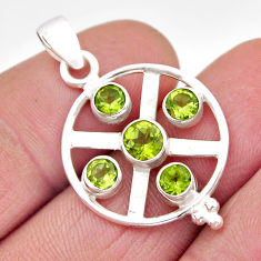 2.69cts faceted natural green peridot 925 sterling silver pendant jewelry y61074
