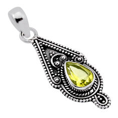 2.21cts faceted natural lemon topaz 925 sterling silver pendant jewelry n36348