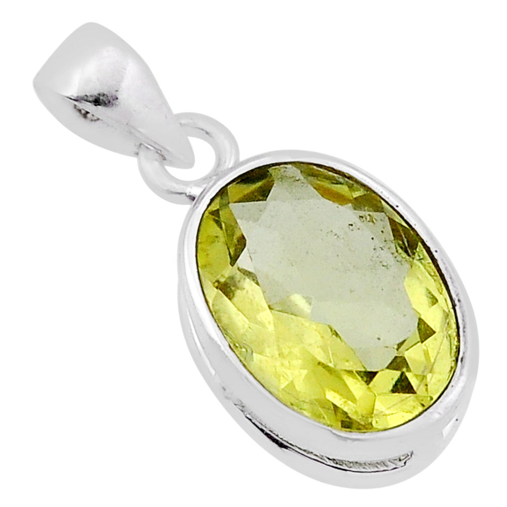 5.45cts faceted natural lemon topaz 925 sterling silver pendant jewelry n41881