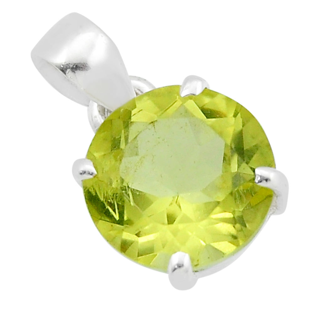 5.74cts faceted natural lemon topaz 925 sterling silver pendant jewelry n41927