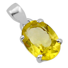 5.35cts faceted natural lemon topaz 925 sterling silver pendant jewelry n42571