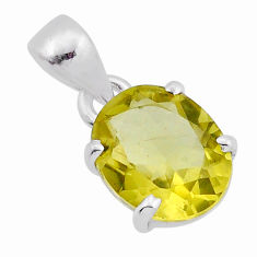 5.76cts faceted natural lemon topaz 925 sterling silver pendant jewelry n42588