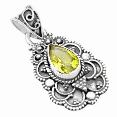 2.14cts faceted natural lemon topaz 925 sterling silver pendant jewelry u66408
