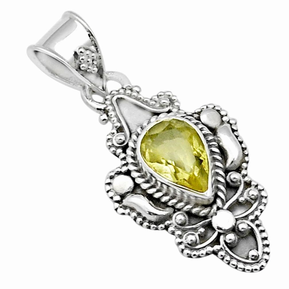 2.16cts faceted natural lemon topaz 925 sterling silver pendant jewelry u66424