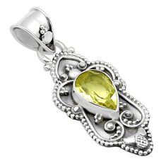 1.99cts faceted natural lemon topaz 925 sterling silver pendant jewelry u66520