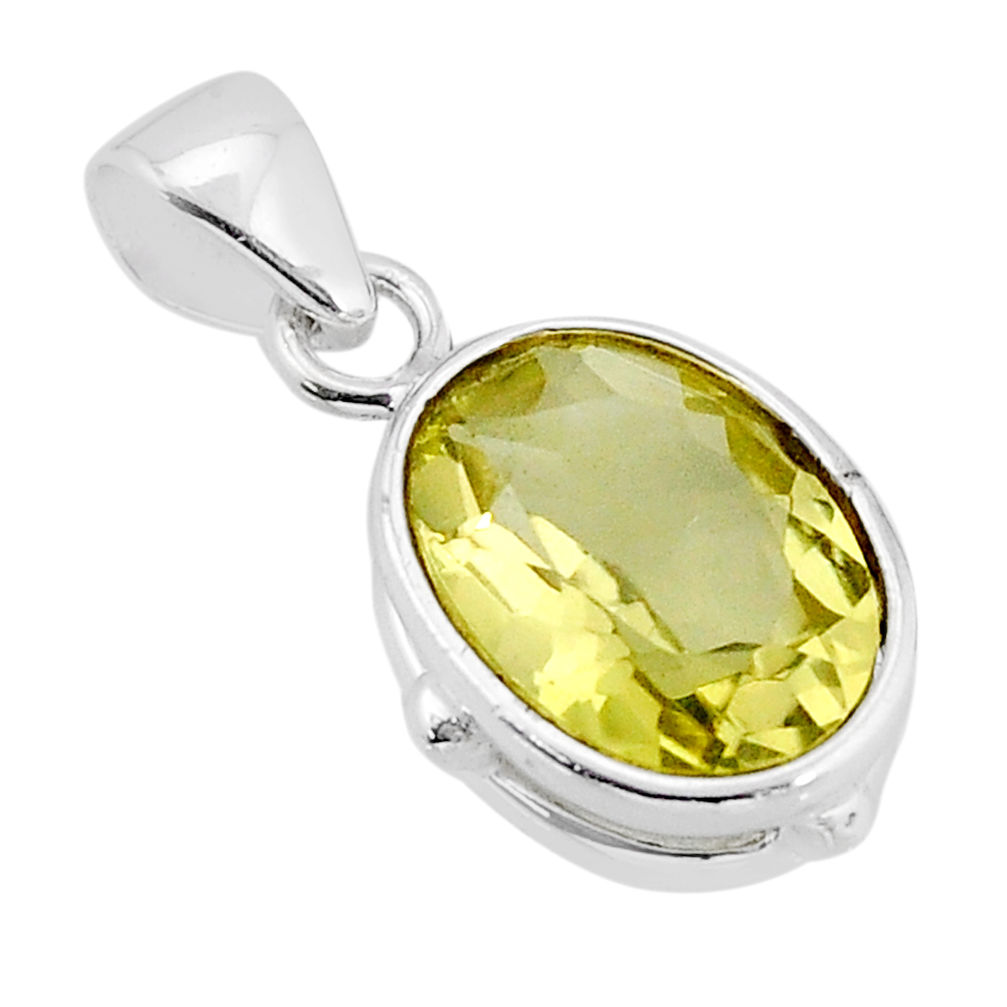 6.14cts faceted natural lemon topaz 925 sterling silver pendant jewelry y71652