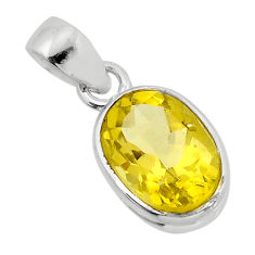 6.29cts faceted natural lemon topaz 925 sterling silver pendant jewelry y80484