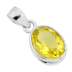 6.09cts faceted natural lemon topaz oval sterling silver pendant jewelry y80495