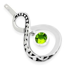 1.18cts faceted natural peridot 925 sterling silver infinity pendant u59317