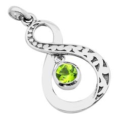 1.22cts faceted natural peridot 925 sterling silver infinity pendant u59322
