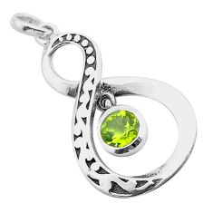 1.18cts faceted natural peridot 925 sterling silver infinity pendant u59359