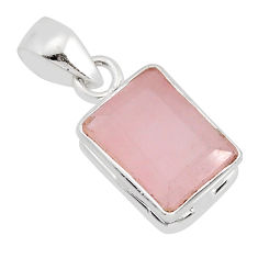 7.39cts faceted natural pink rose quartz 925 sterling silver pendant y80467