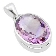 10.41cts faceted natural purple ametrine 925 sterling silver pendant u42690