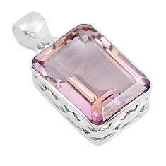 13.54cts faceted natural purple ametrine 925 sterling silver pendant y29046