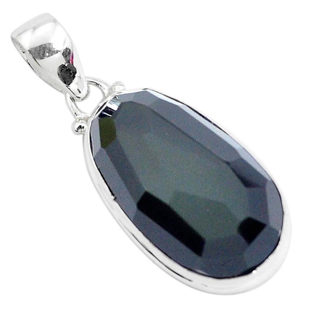 Faceted natural rainbow obsidian eye 925 sterling silver pendant jewelry p47182