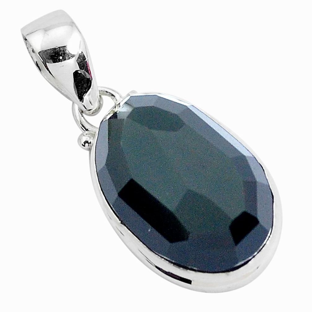 Faceted natural rainbow obsidian eye 925 sterling silver pendant jewelry p47197