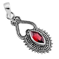 2.53cts faceted natural red garnet 925 sterling silver pendant jewelry n36372
