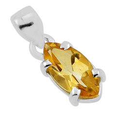 5.08cts faceted natural yellow citrine marquise sterling silver pendant n35272