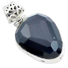 21.18cts faceted rainbow obsidian eye 925 sterling silver pendant jewelry p47189