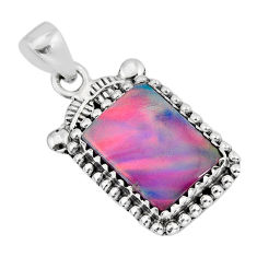 3.48cts fine volcano aurora opal 925 sterling silver pendant jewelry y72830