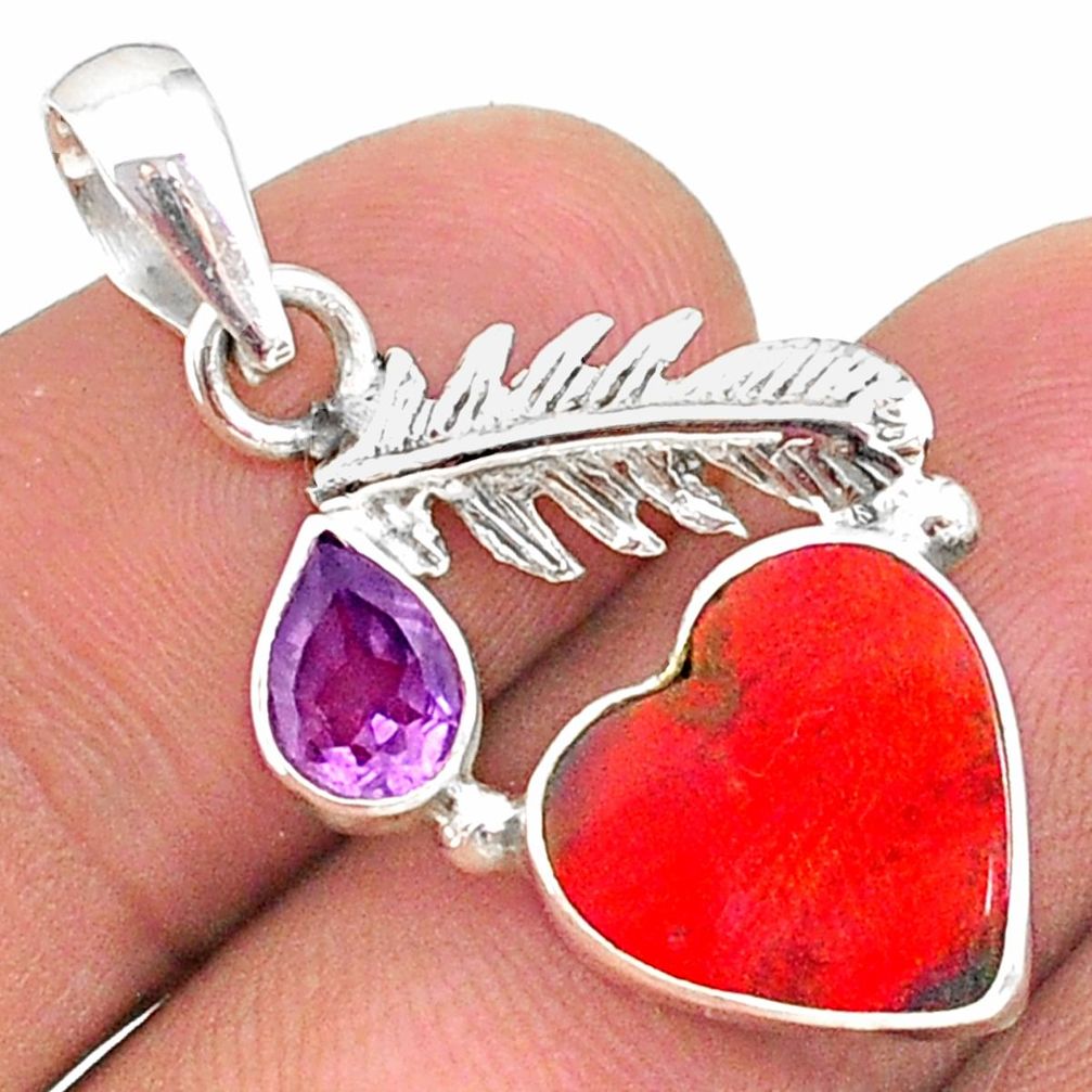 cano aurora opal (lab) amethyst 925 silver pendant t34442