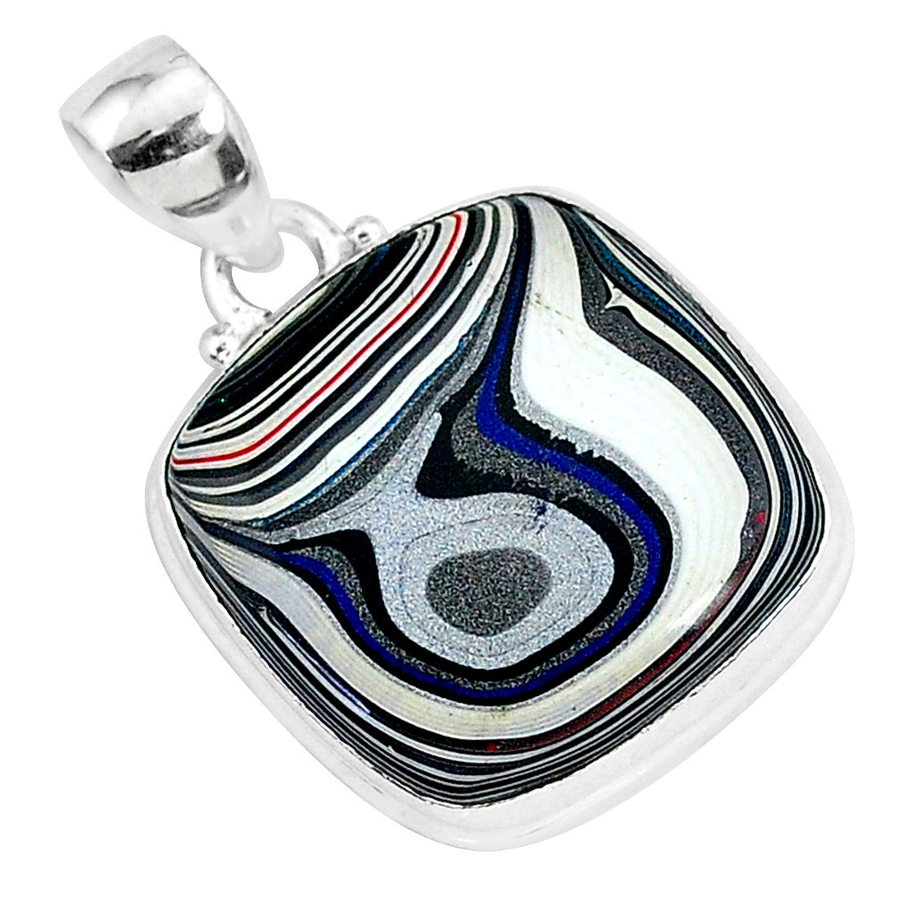 12.58cts fordite detroit agate 925 sterling silver handmade pendant r92625