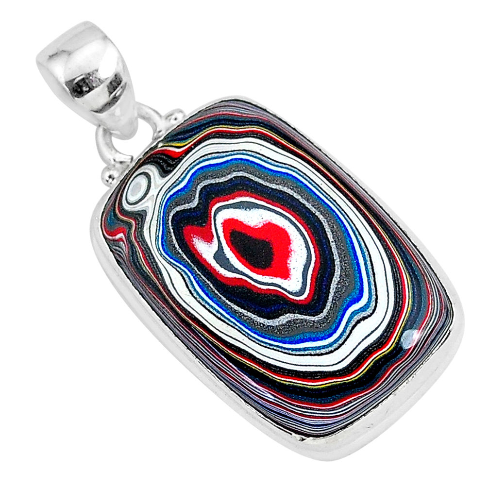 12.58cts fordite detroit agate 925 sterling silver handmade pendant r92630