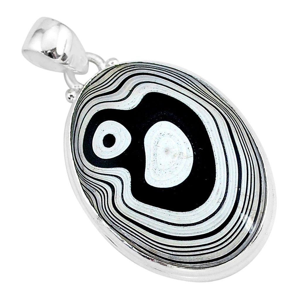 14.07cts fordite detroit agate 925 sterling silver handmade pendant r92631