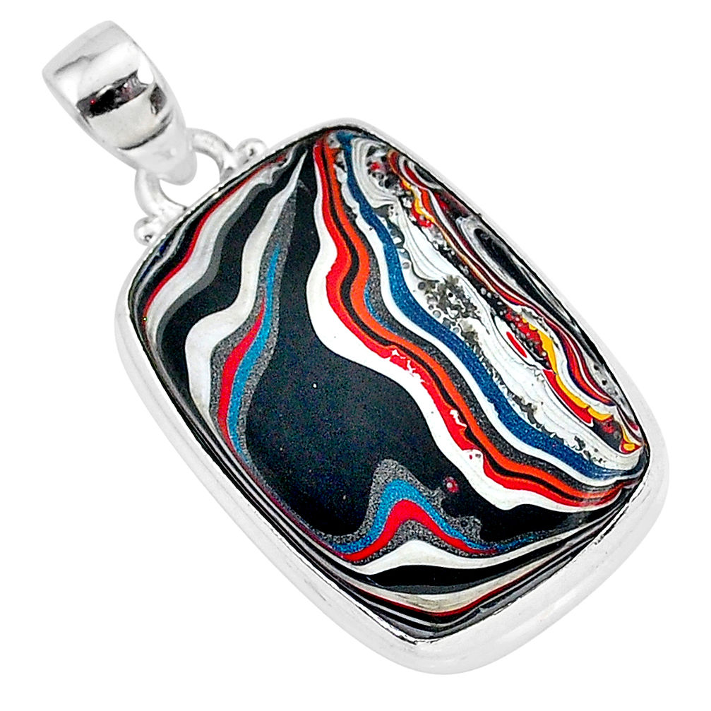 13.15cts fordite detroit agate 925 sterling silver handmade pendant r92634