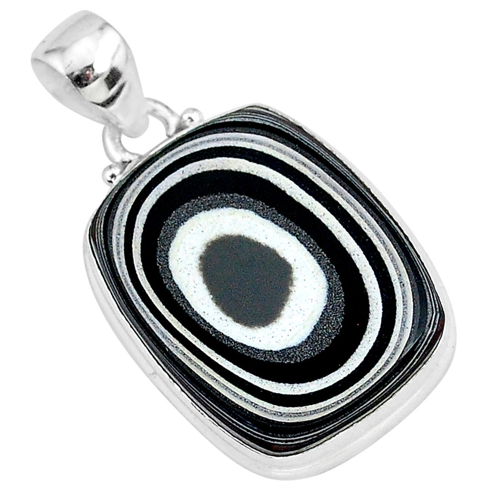 12.18cts fordite detroit agate 925 sterling silver handmade pendant r92635