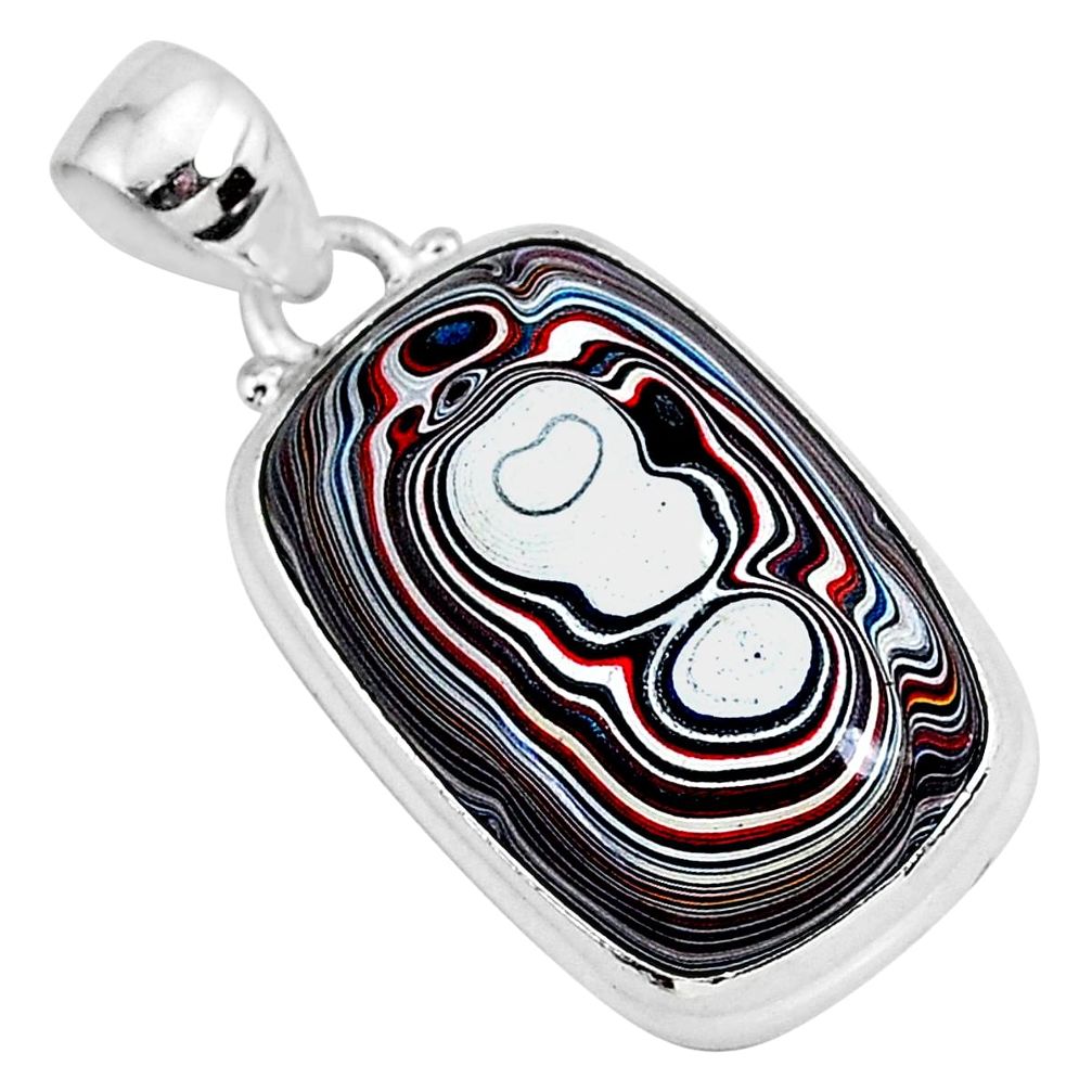 14.23cts fordite detroit agate 925 sterling silver handmade pendant r92637