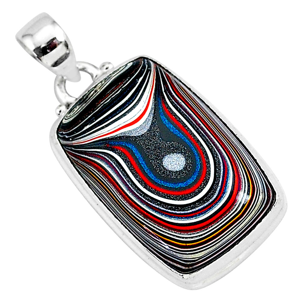 12.58cts fordite detroit agate 925 sterling silver handmade pendant r92638
